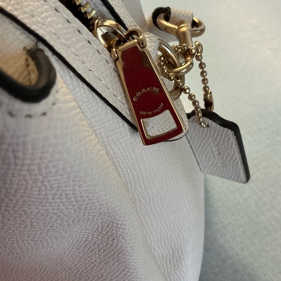 COACH Pebbled Leather Mini Satchel in off white/ cream - Picture 4 of 10